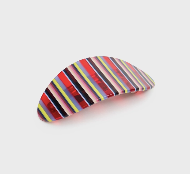 Oval Barrette, Charlotte Stripe