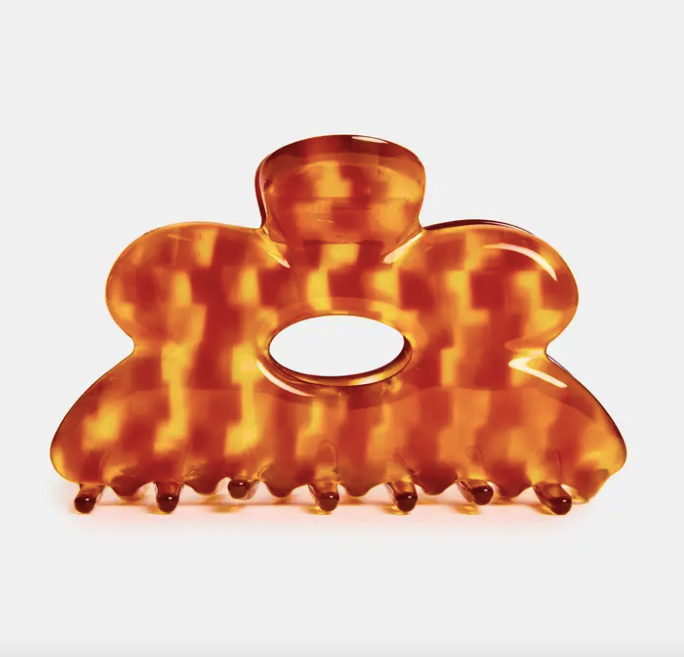 Flower Claw in Honey Check