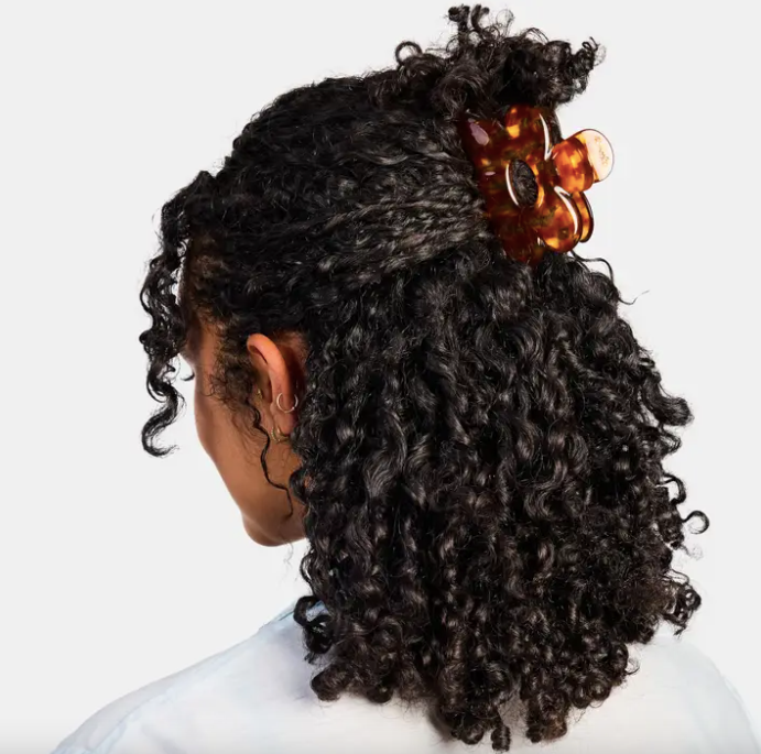 Flower Claw in Honey Check