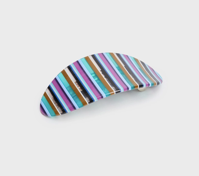 Oval Barrette, Frances Stripe