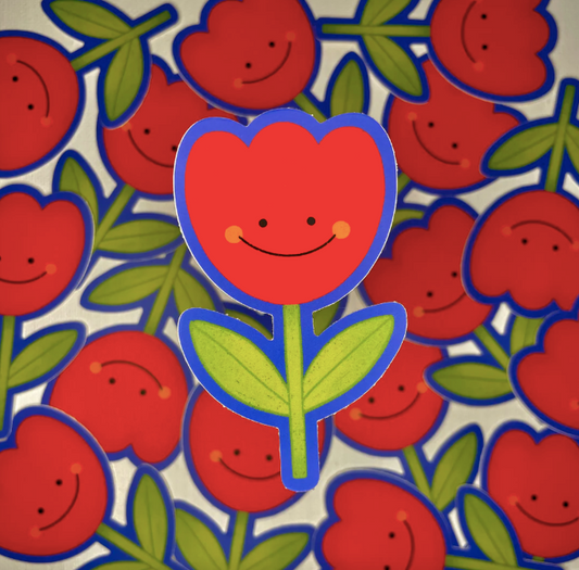 Smiling Tulip Sticker