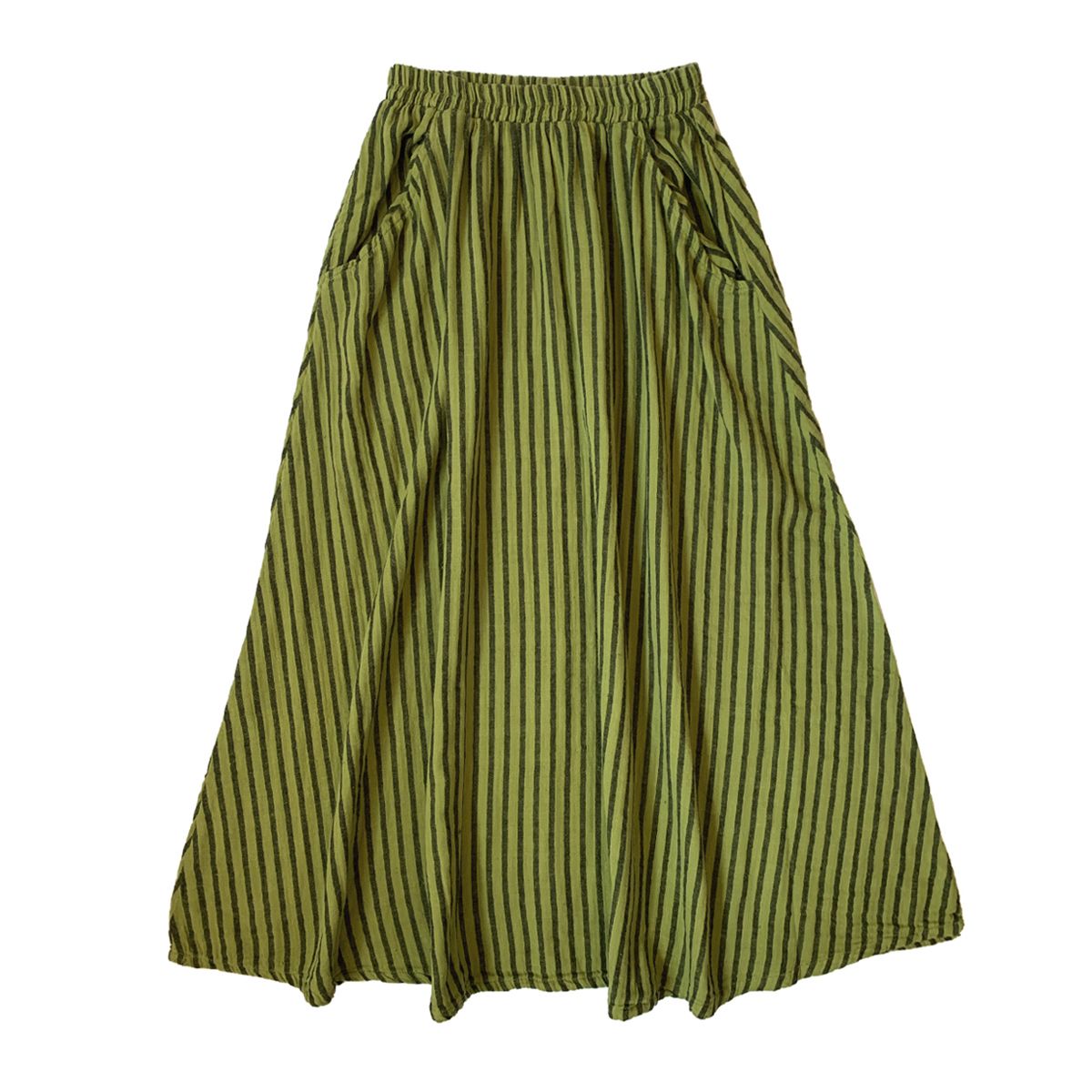 Fawn Skirt in Avocado Stripe