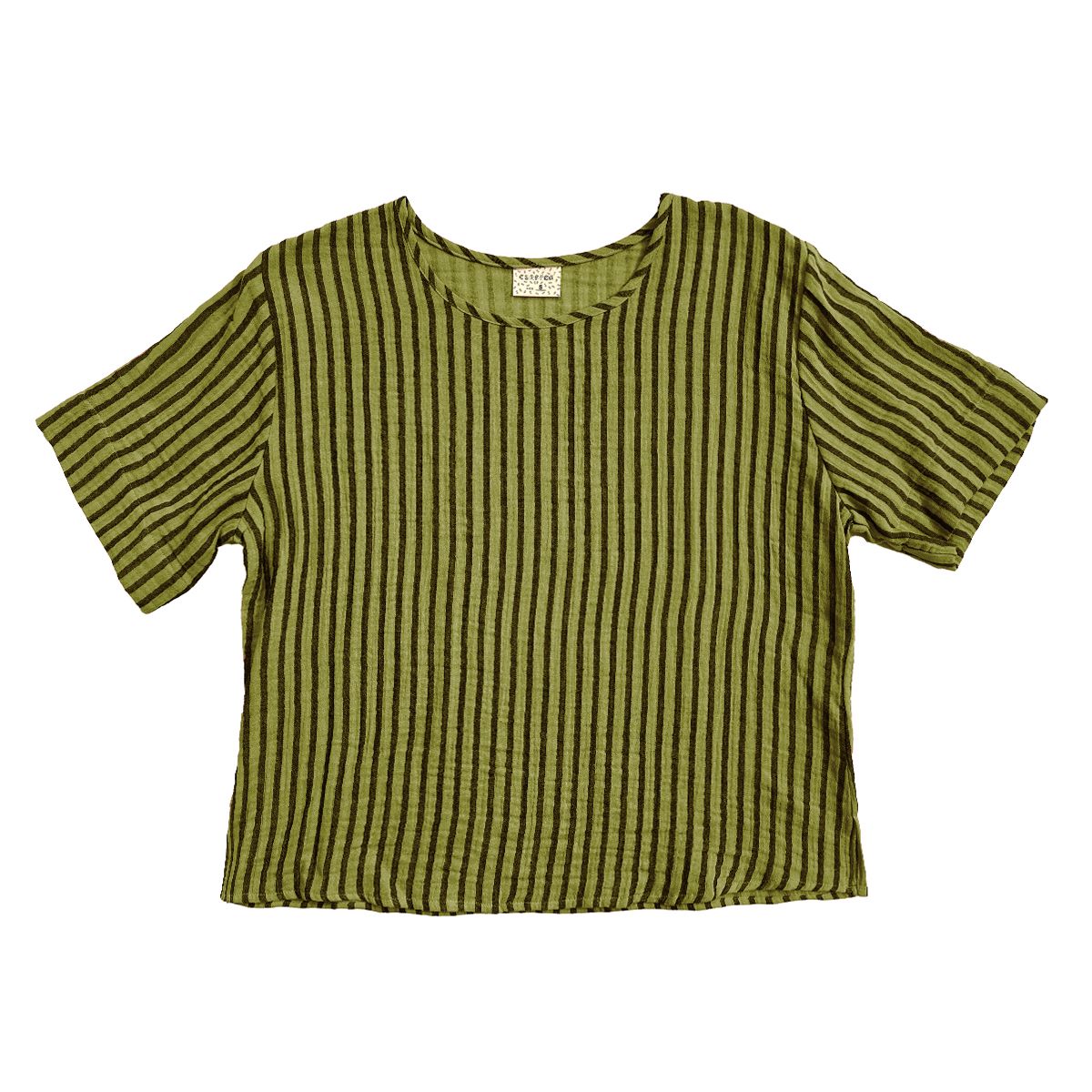 Hannah Tee in Avocado Stripe