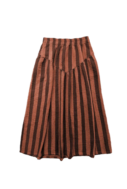 Jessie Skirt in Terracotta & Black Stripe