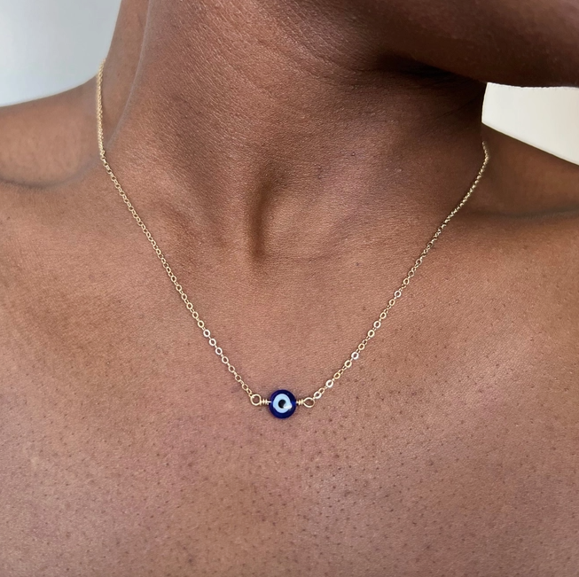 Evil Eye Necklace in Sterling Silver