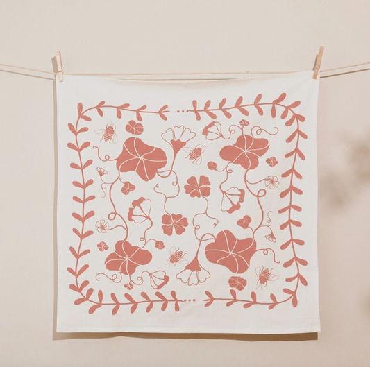 Nasturtium Tea Towel, Blush