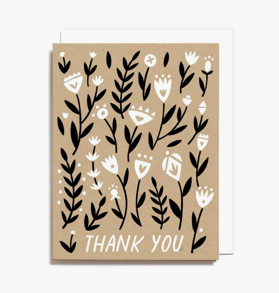 Florals, Thank You Card