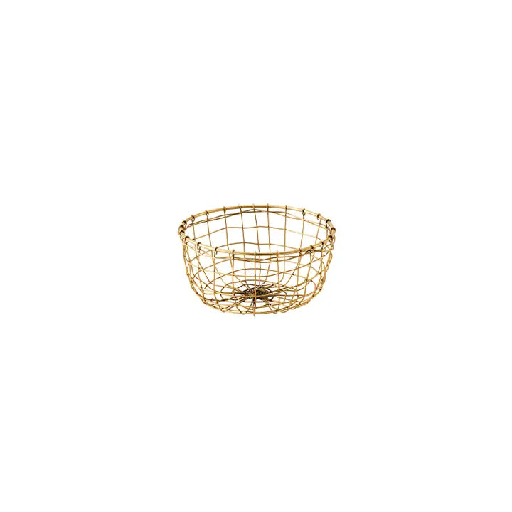 Gold Wire Shallow Basket