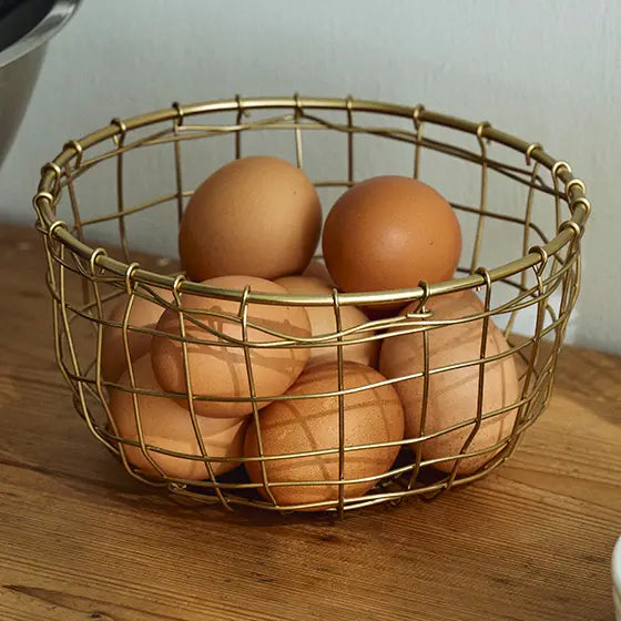 Gold Wire Shallow Basket
