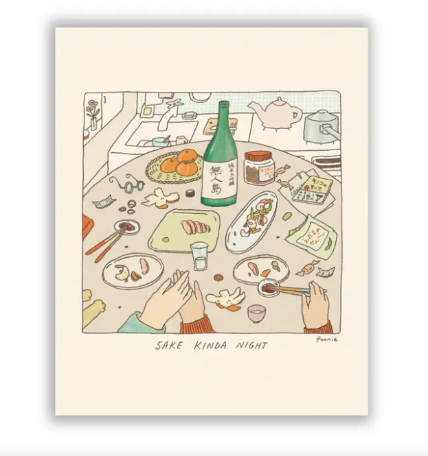 Sake Night Art Print