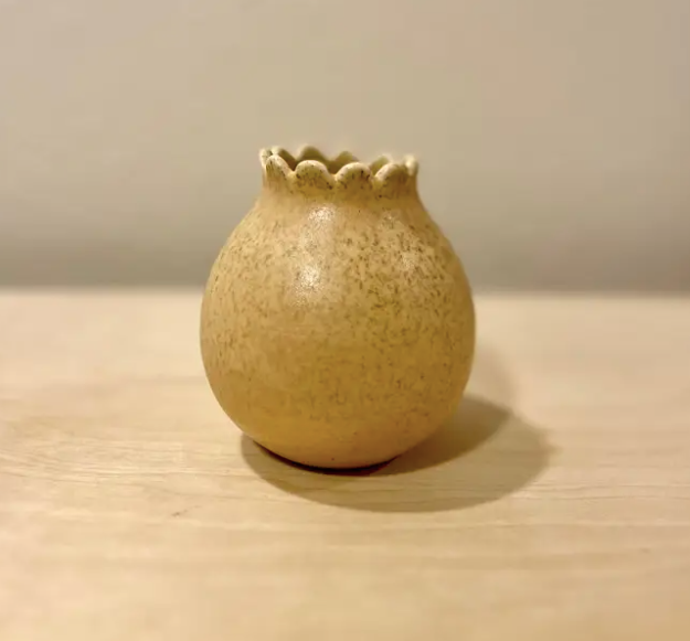 Ruffle Bud Vase in Marigold