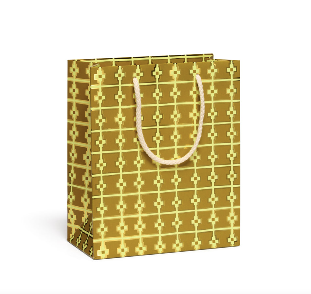 Geometric Gold Gift Bag- Medium