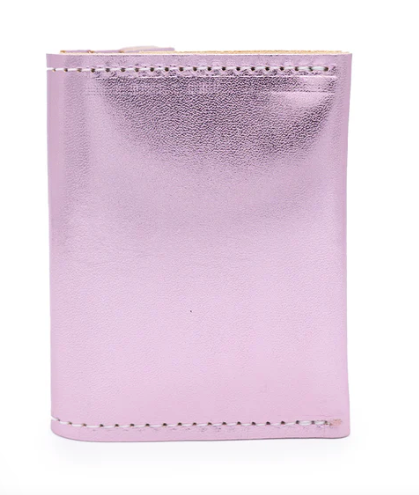 Leather Card Case in Sakura Pink
