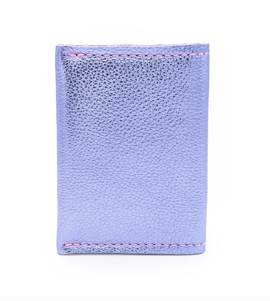 Anybody Wallet in Metallic Purple Leather