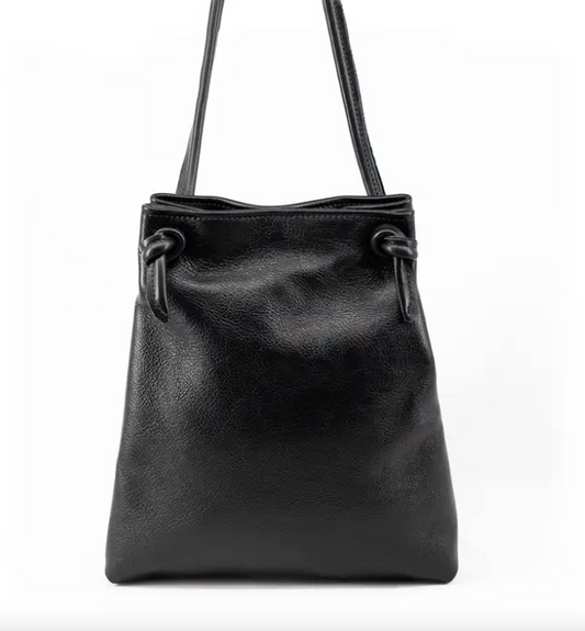 Bikini Bag in Black Leather