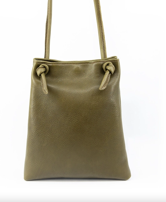 Bikini Bag in Olive Leather