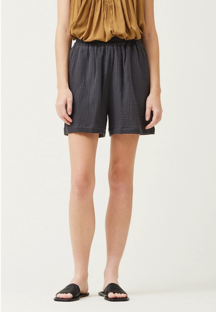 Cotton Gauze Shorts, Faded Black