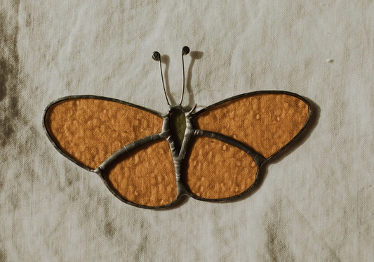 Butterfly Stained Glass in Yellow