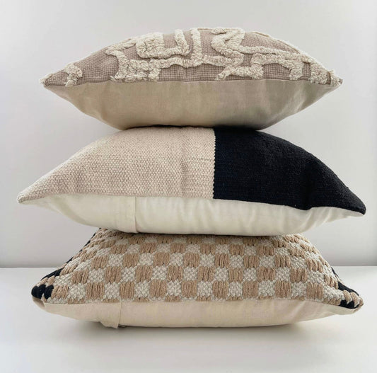 Hand Woven Checkerboard Pillow Cover