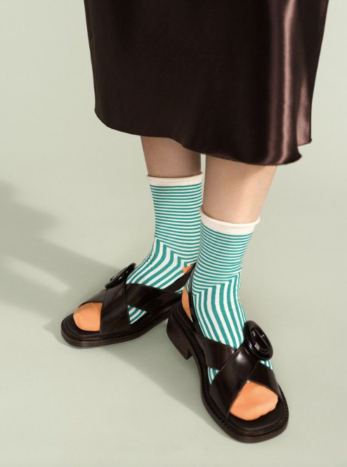 Corbusier Crew Socks in Turquoise