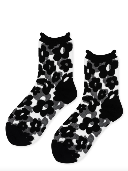 Pop Sheer Short Crew in Black