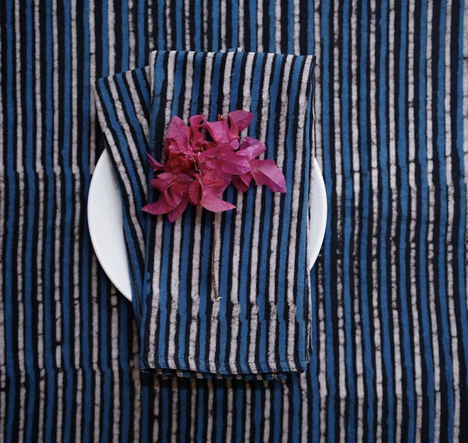 Organic Cotton Stripe Napkin Set