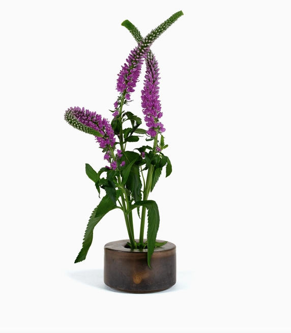 Ikebana Vase, Patinated Brass