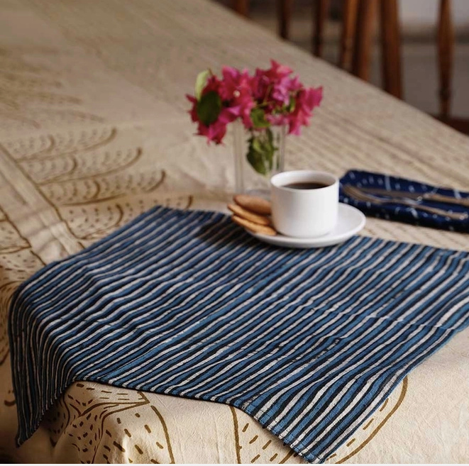 Organic Cotton Stripe Napkin Set