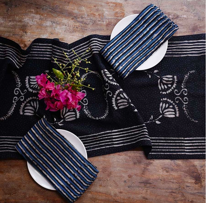 Organic Cotton Stripe Napkin Set