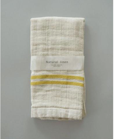 Japanese Linen Face Towel, Yellow