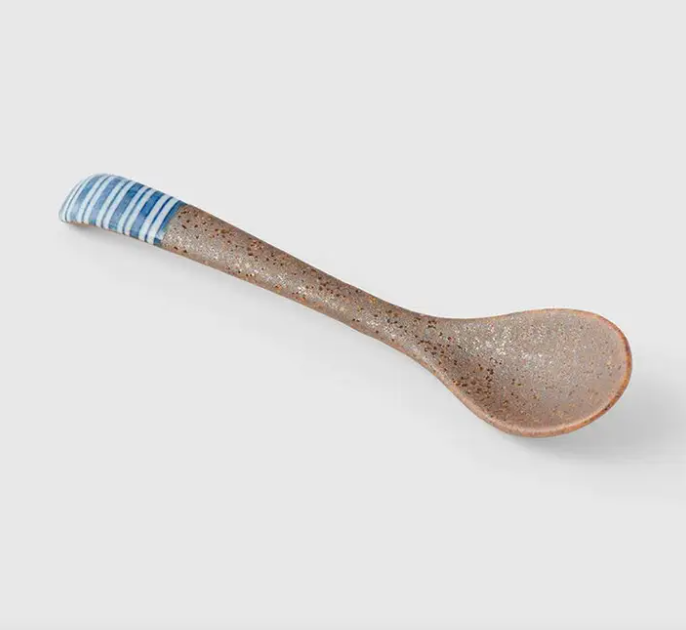 Japanese Bisque Spoons in Indigo Designs