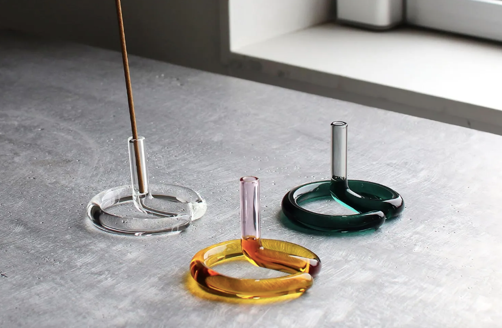 Two Tone Glass Incense Holders