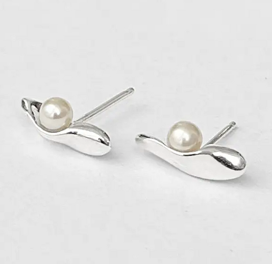 Hidden Pearl Stud Earrings