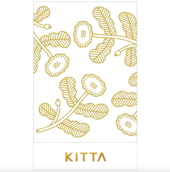 Gold Foil Transfer Washi Tape - Floral Brightness