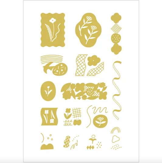 Gold Foil Transfer Washi Tape - Floral Humming