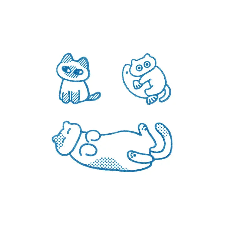 Color Acrylic Stamp 3pcs Set in Cat Moods