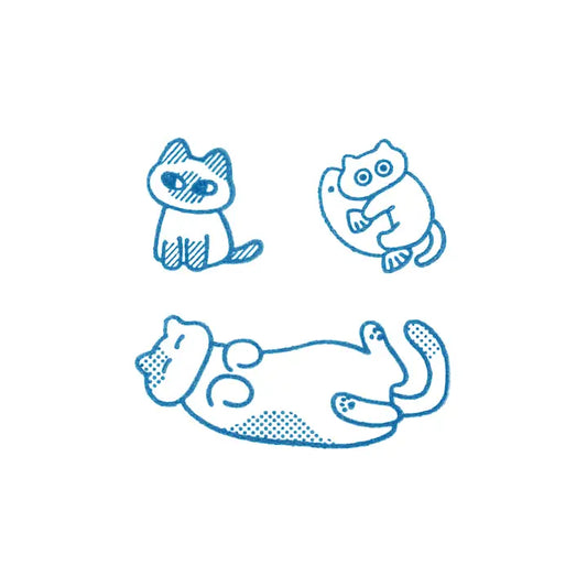 Color Acrylic Stamp 3pcs Set in Cat Moods