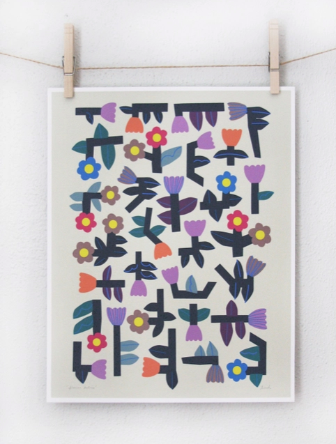 Flower Tetris Art Print