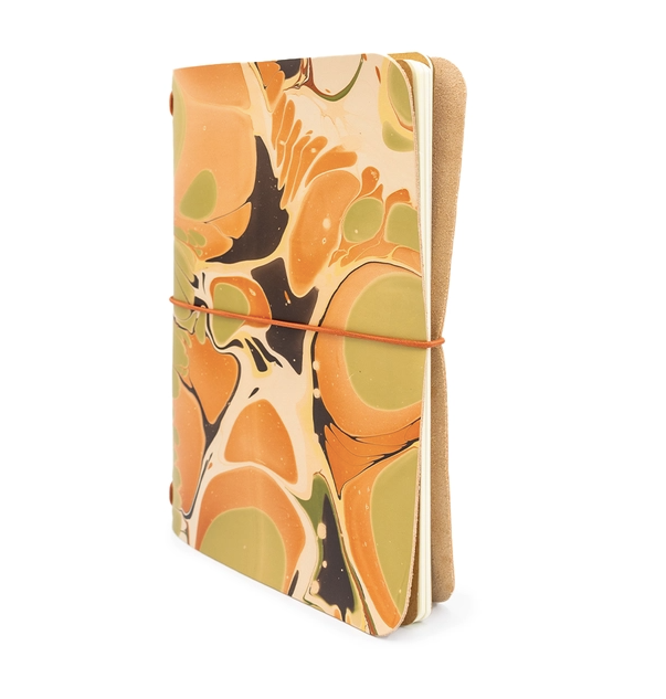 Leather Traveler's Journal in Marbled Olive Grove