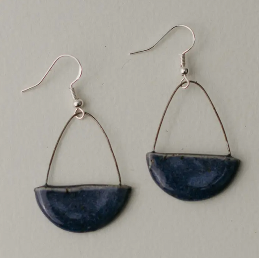 Ceramic Half Circle Earrings