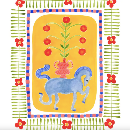 Blue Horse Giclee Art Print