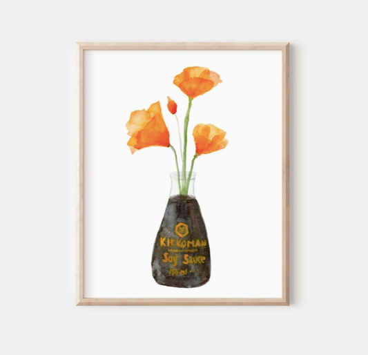 California Poppy in Soy Sauce Print