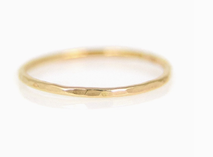 Gold Hammered Stacking Ring