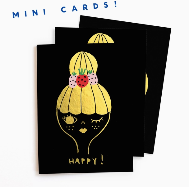 Sticker Note Cards, Wink Girl