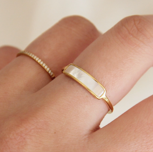 Mother of Pearl Bar Ring