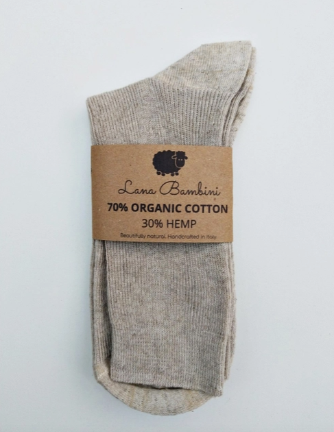 Tan Hemp/Cotton Blend Socks