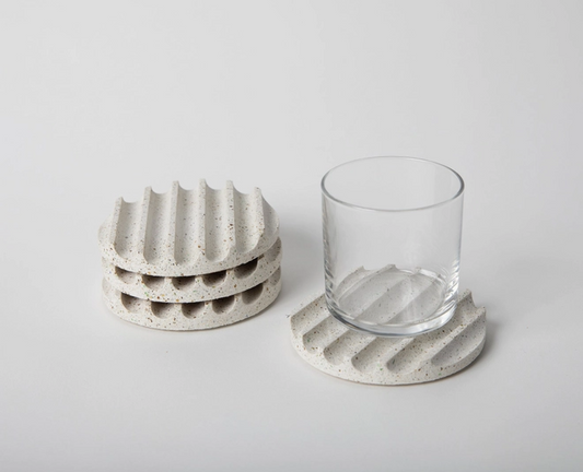 Terrazzo Coaster Set, White