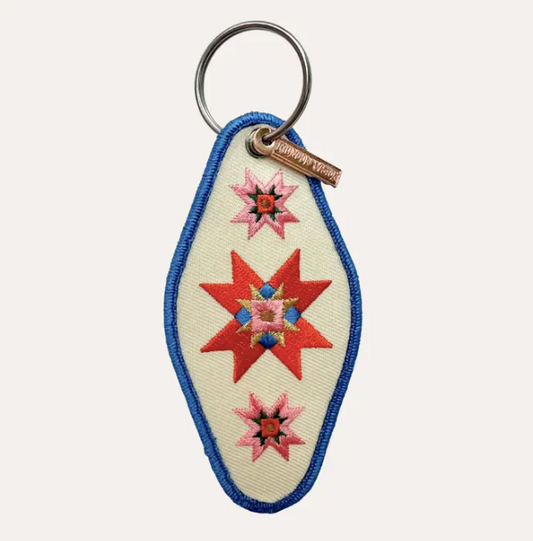 Quilt Star Patch Keychain