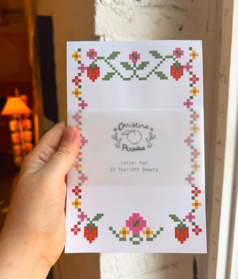 Quilted Strawberry Letter Pad