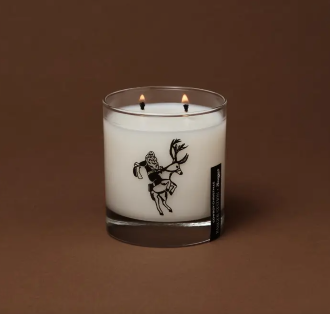 Cowboy Christmas Candle